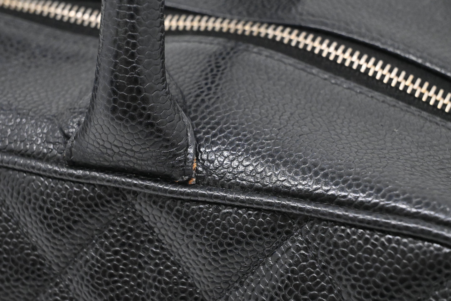 Chanel Bowling Bag in Black Caviar Matelassé Leather
