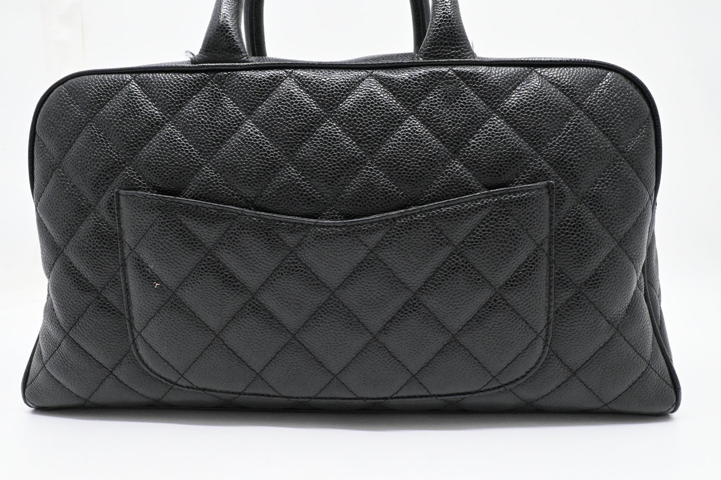 Chanel Bowling Bag in Black Caviar Matelassé Leather