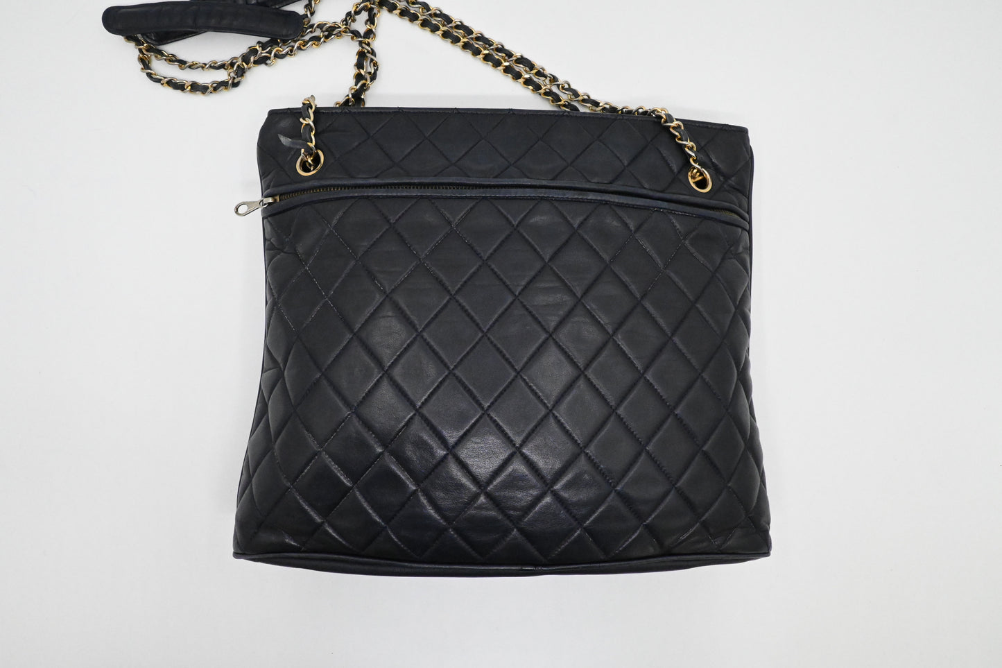 Chanel Shoulder Bag in Navy Blue Mattelassé Leather