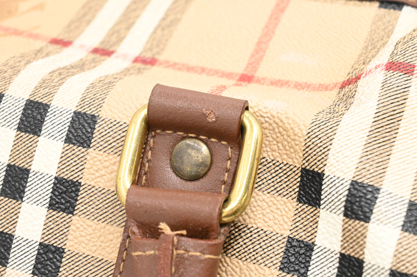 Burberry Travel Bag in Beige Coated Check Canvas
