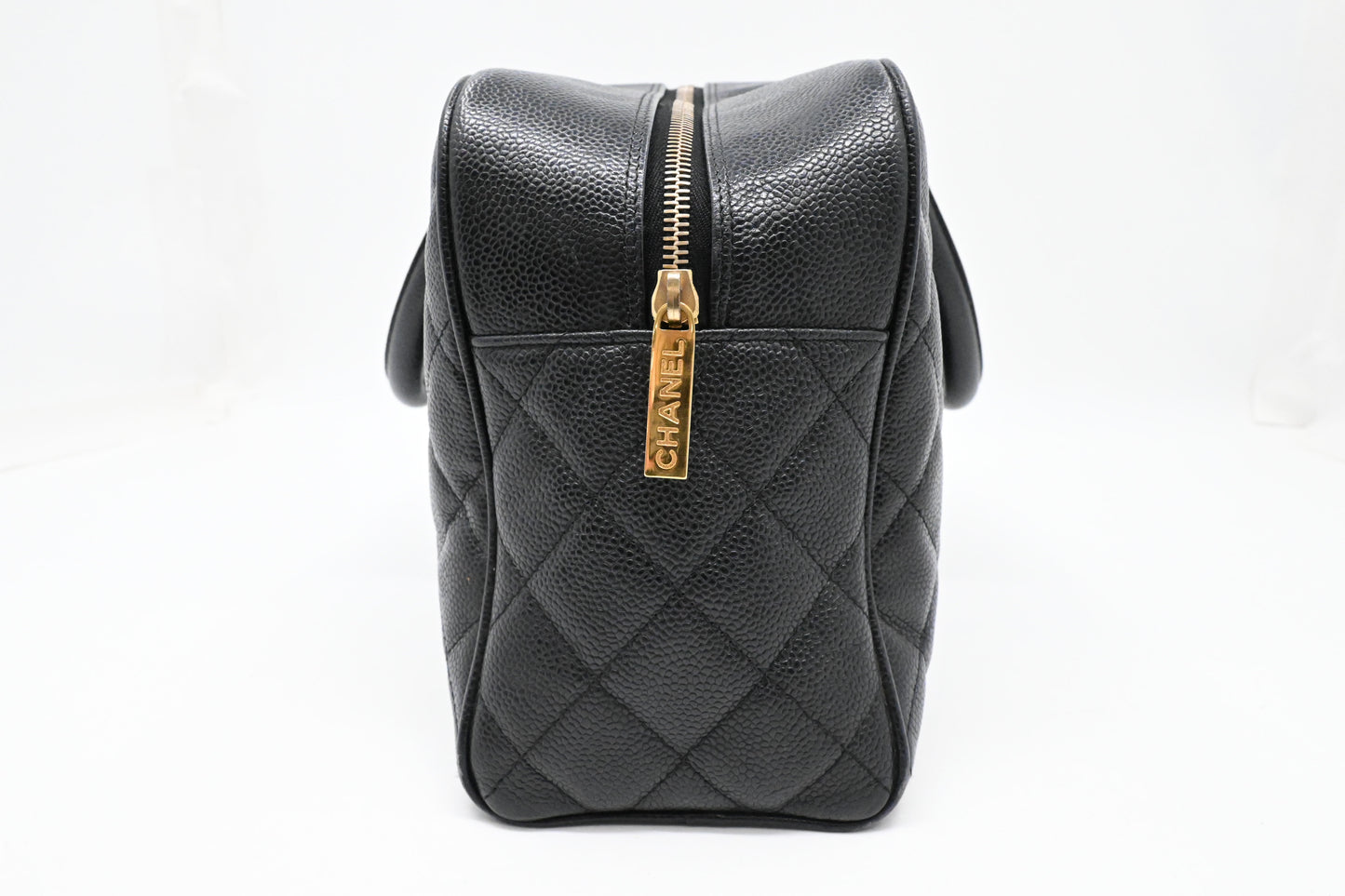 Chanel Bowling Bag in Black Caviar Matelassé Leather