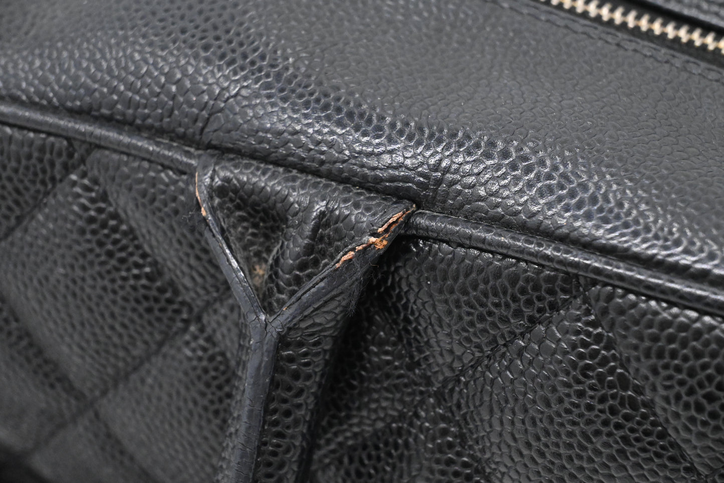 Chanel Bowling Bag in Black Caviar Matelassé Leather
