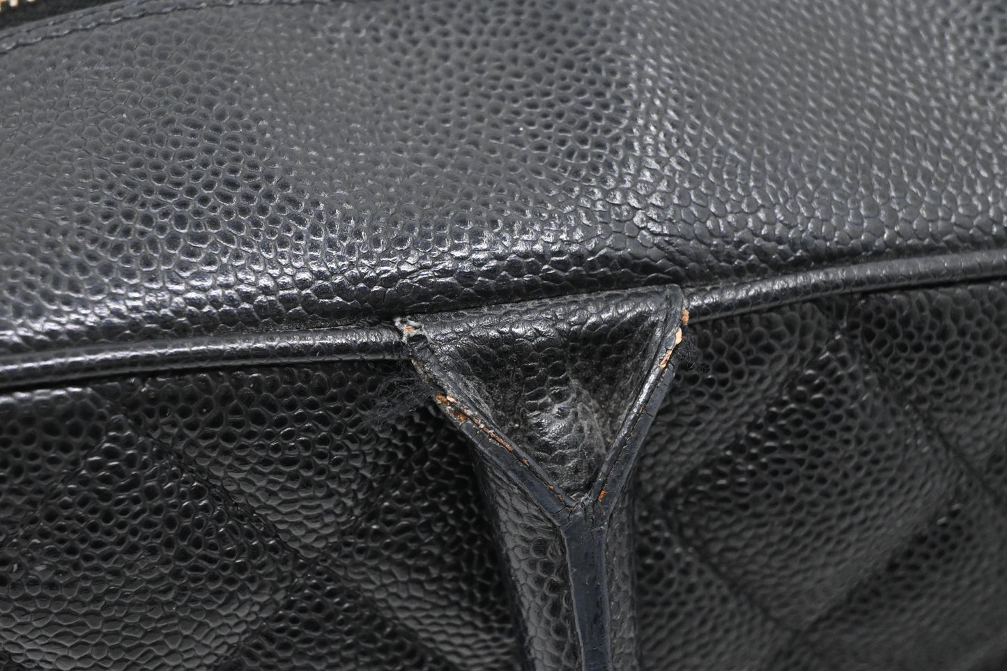 Chanel Bowling Bag in Black Caviar Matelassé Leather