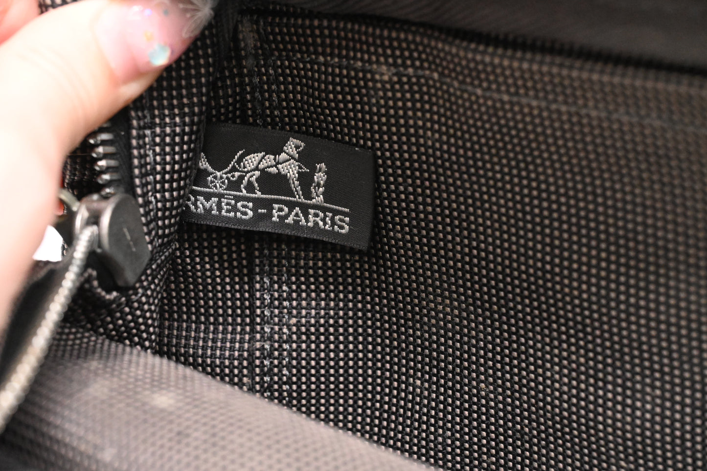 Hermes Herline Fourre-Tout PM in Grey Canvas