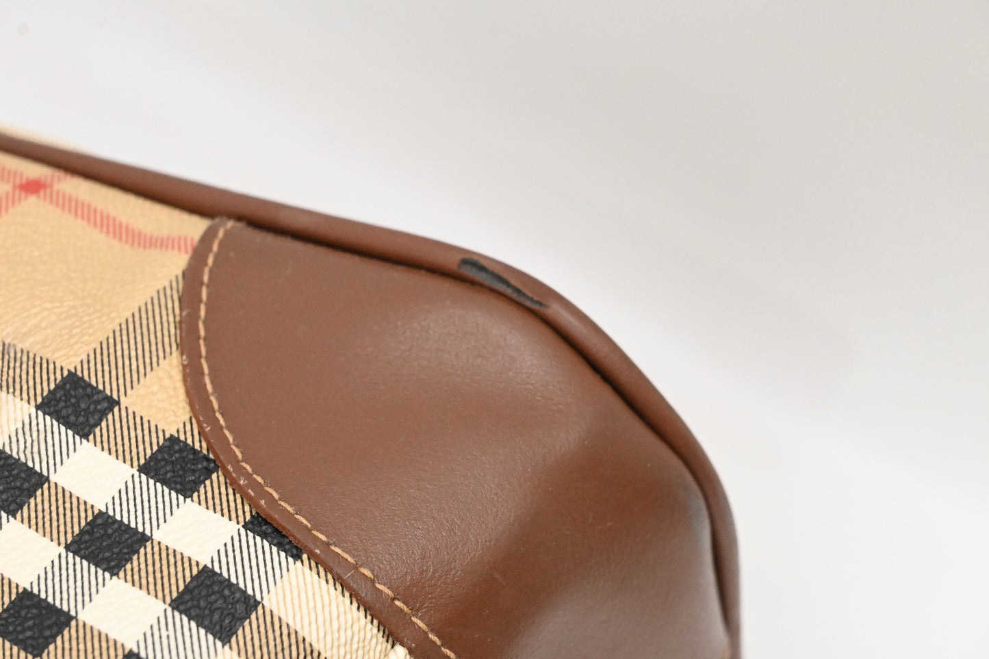 Burberry Travel Bag in Beige Coated Check Canvas