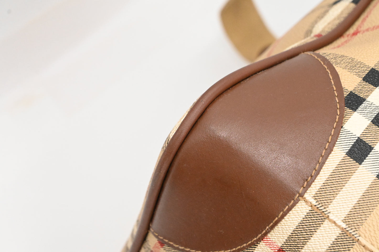 Burberry Travel Bag in Beige Coated Check Canvas