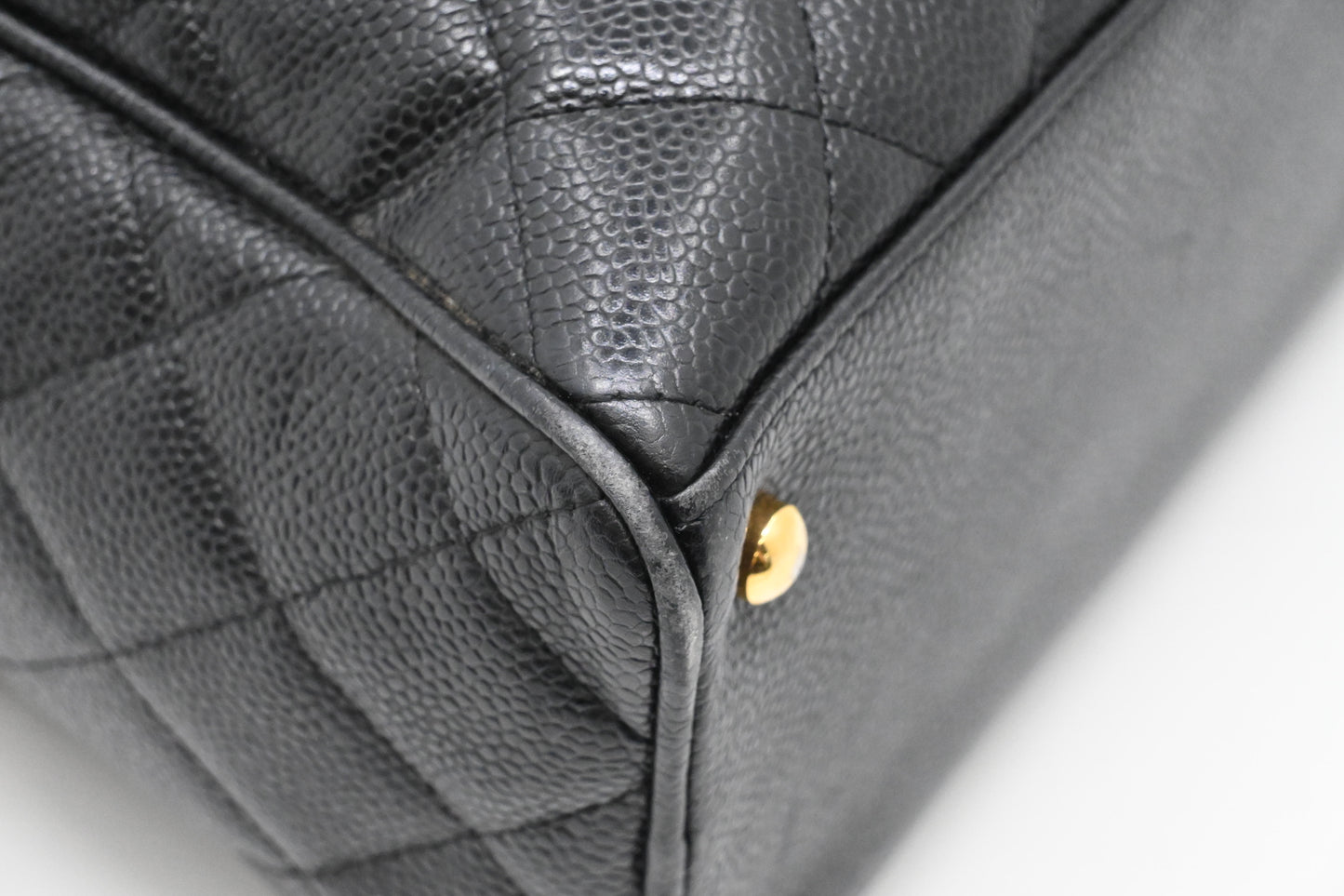 Chanel Bowling Bag in Black Caviar Matelassé Leather