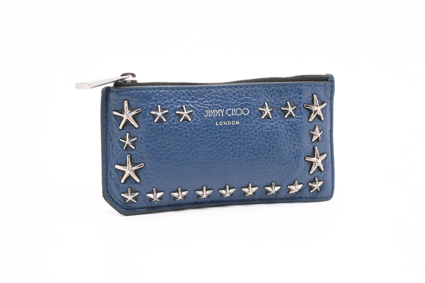Jimmy Choo Card Case in Navy Blue Leather