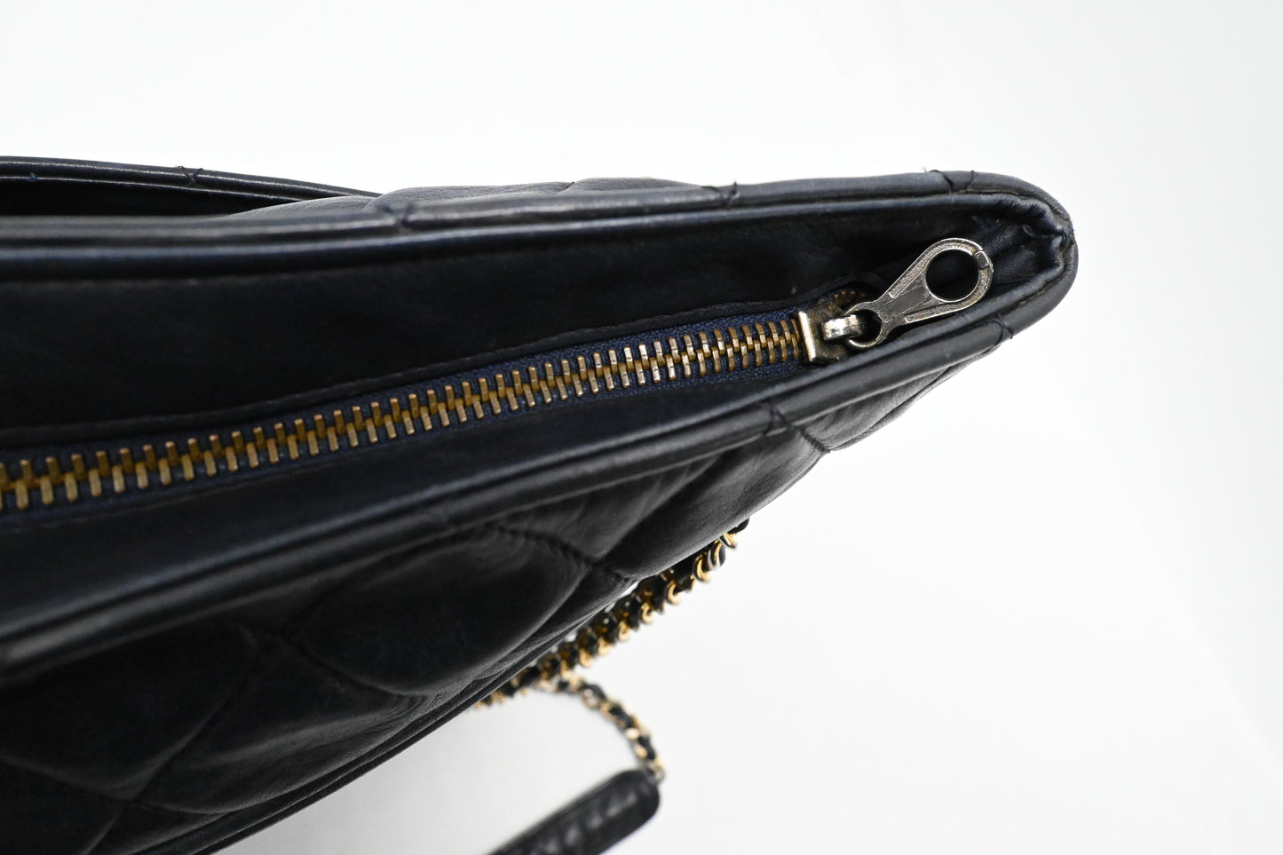 Chanel Shoulder Bag in Navy Blue Mattelassé Leather