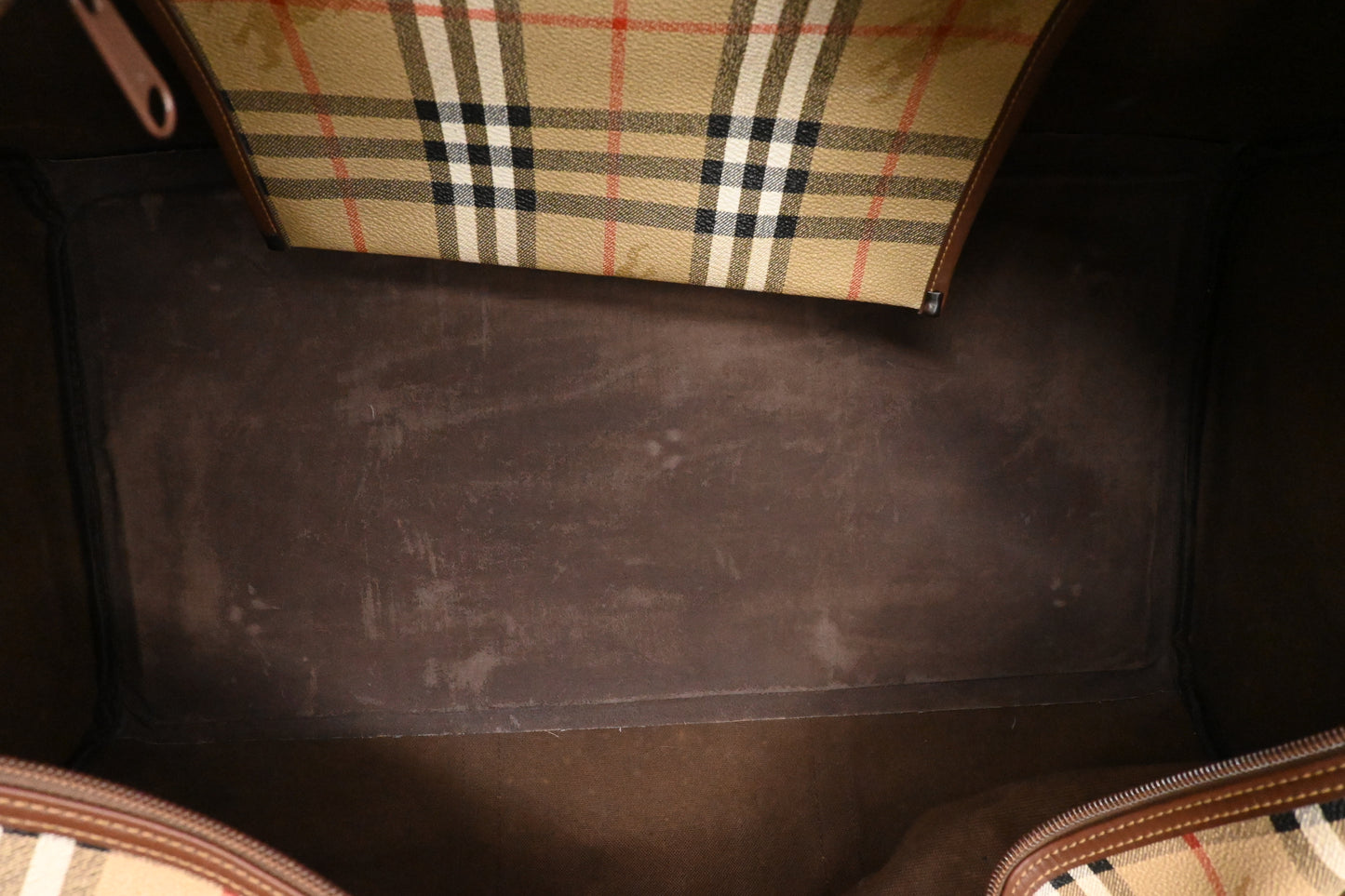 Burberry Travel Bag in Beige Coated Check Canvas