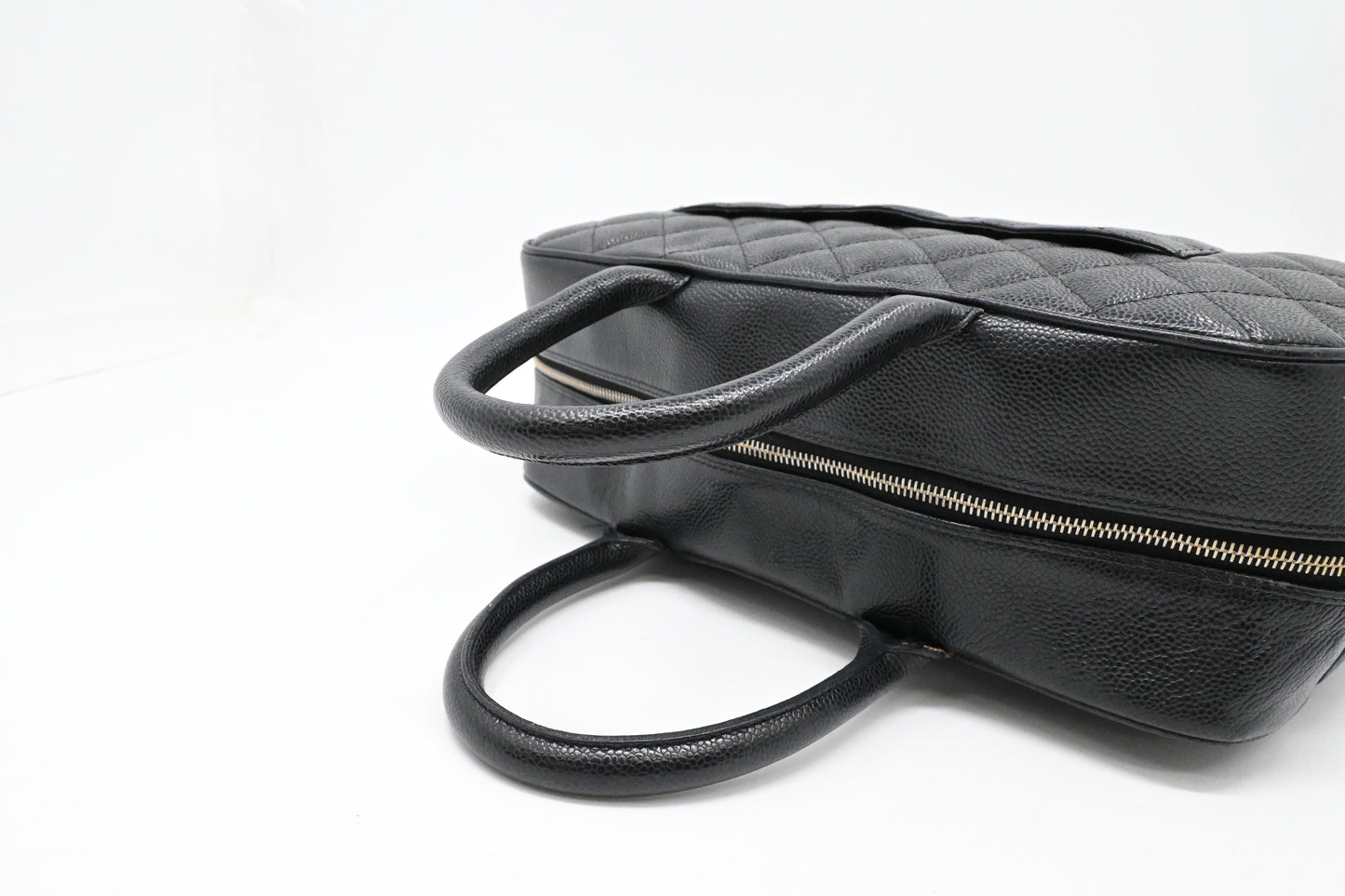 Chanel Bowling Bag in Black Caviar Matelassé Leather