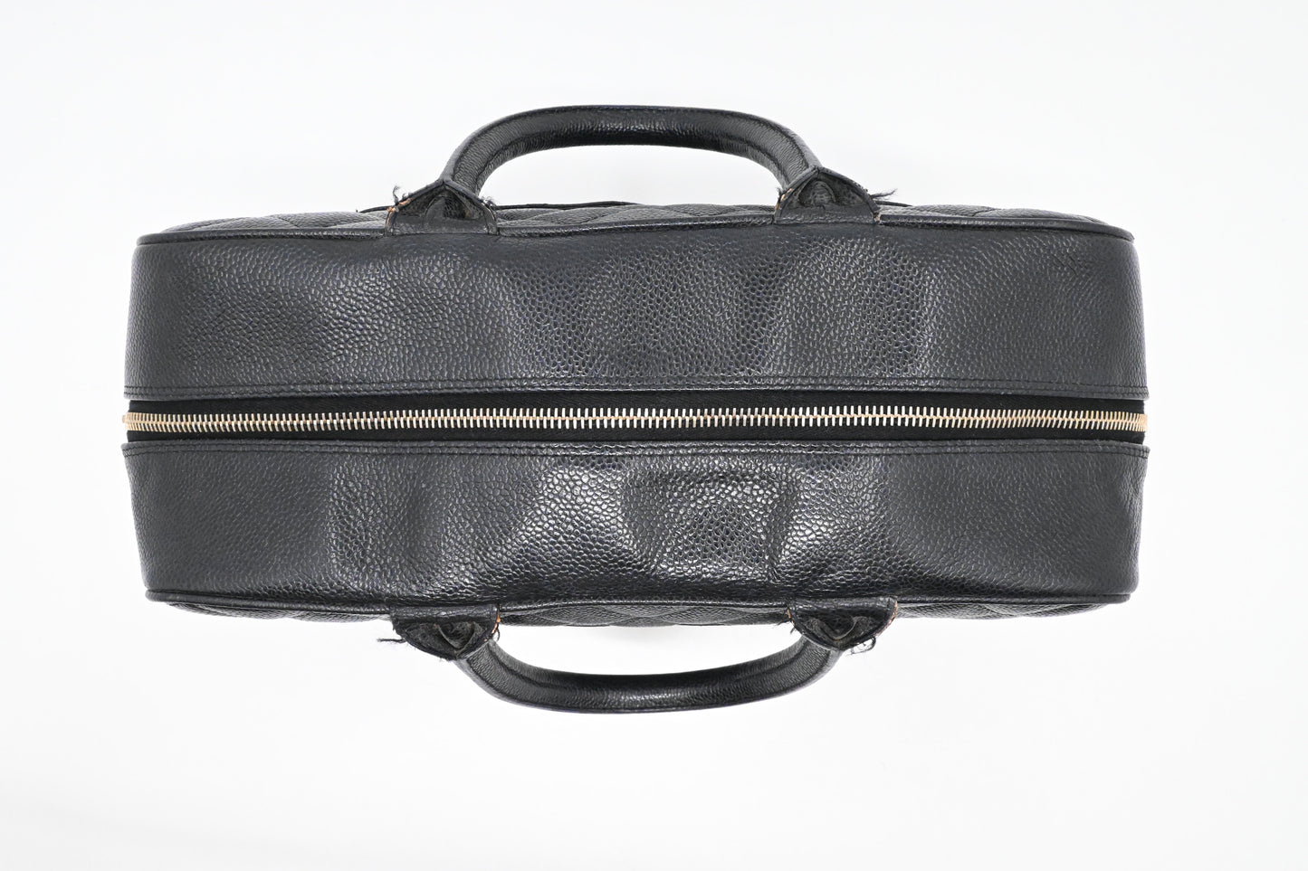Chanel Bowling Bag in Black Caviar Matelassé Leather