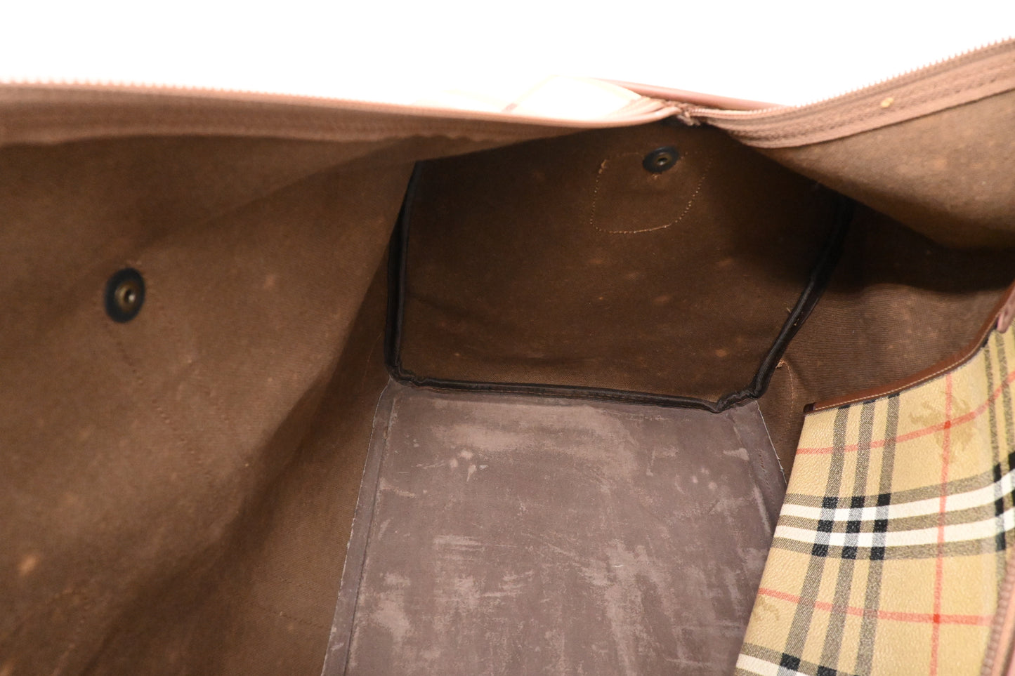 Burberry Travel Bag in Beige Coated Check Canvas