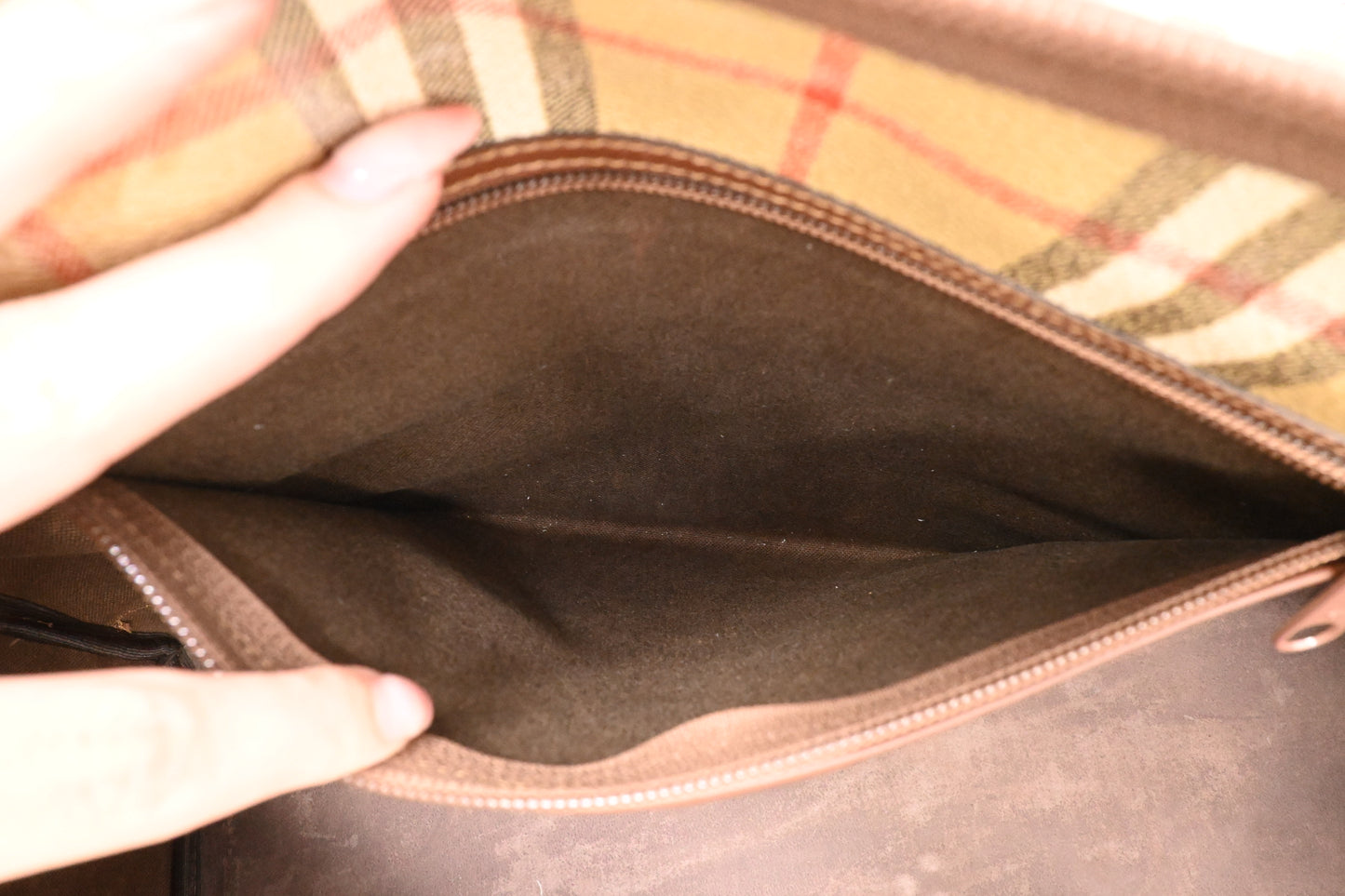 Burberry Travel Bag in Beige Coated Check Canvas