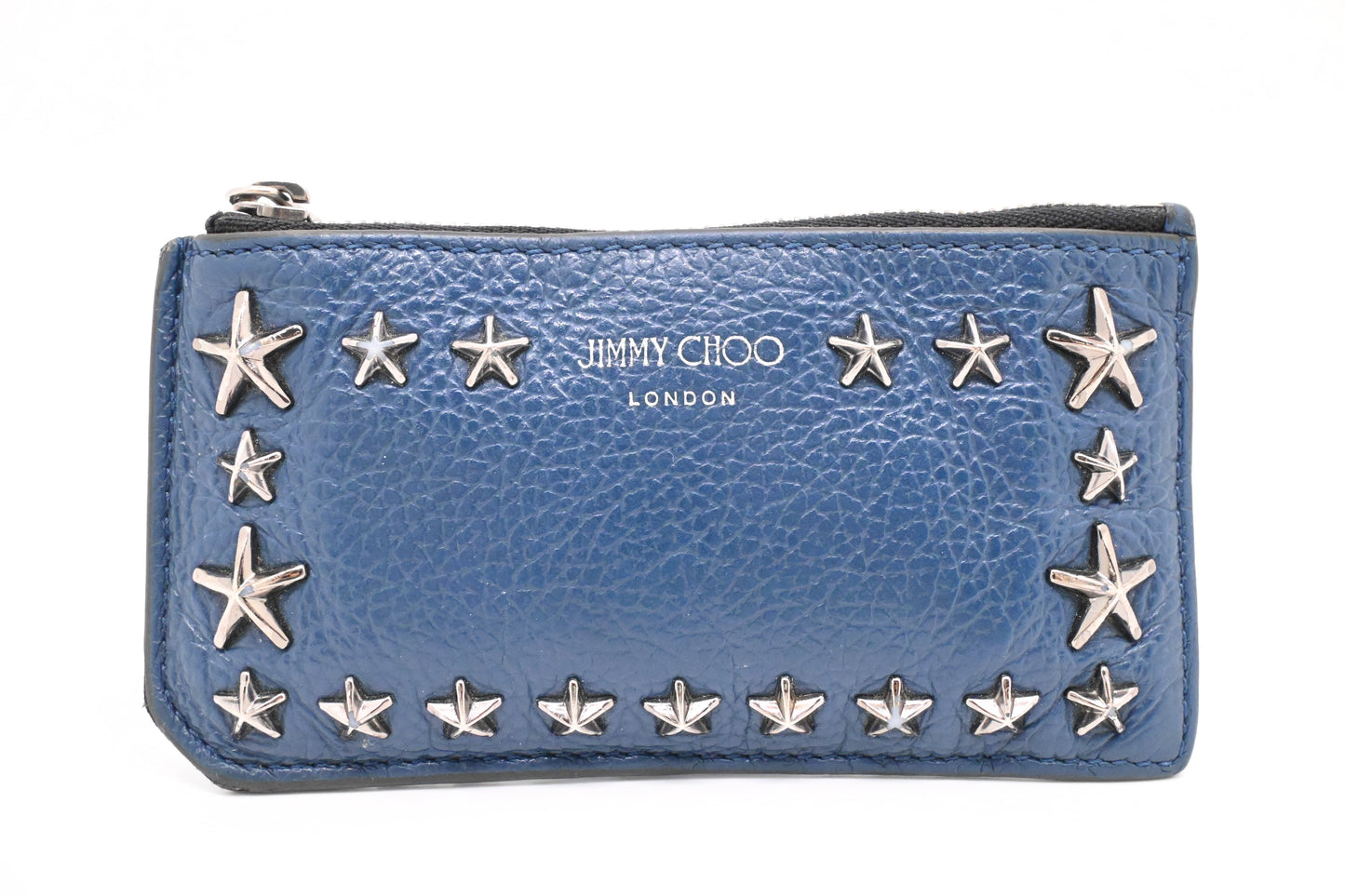 Jimmy Choo Card Case in Navy Blue Leather