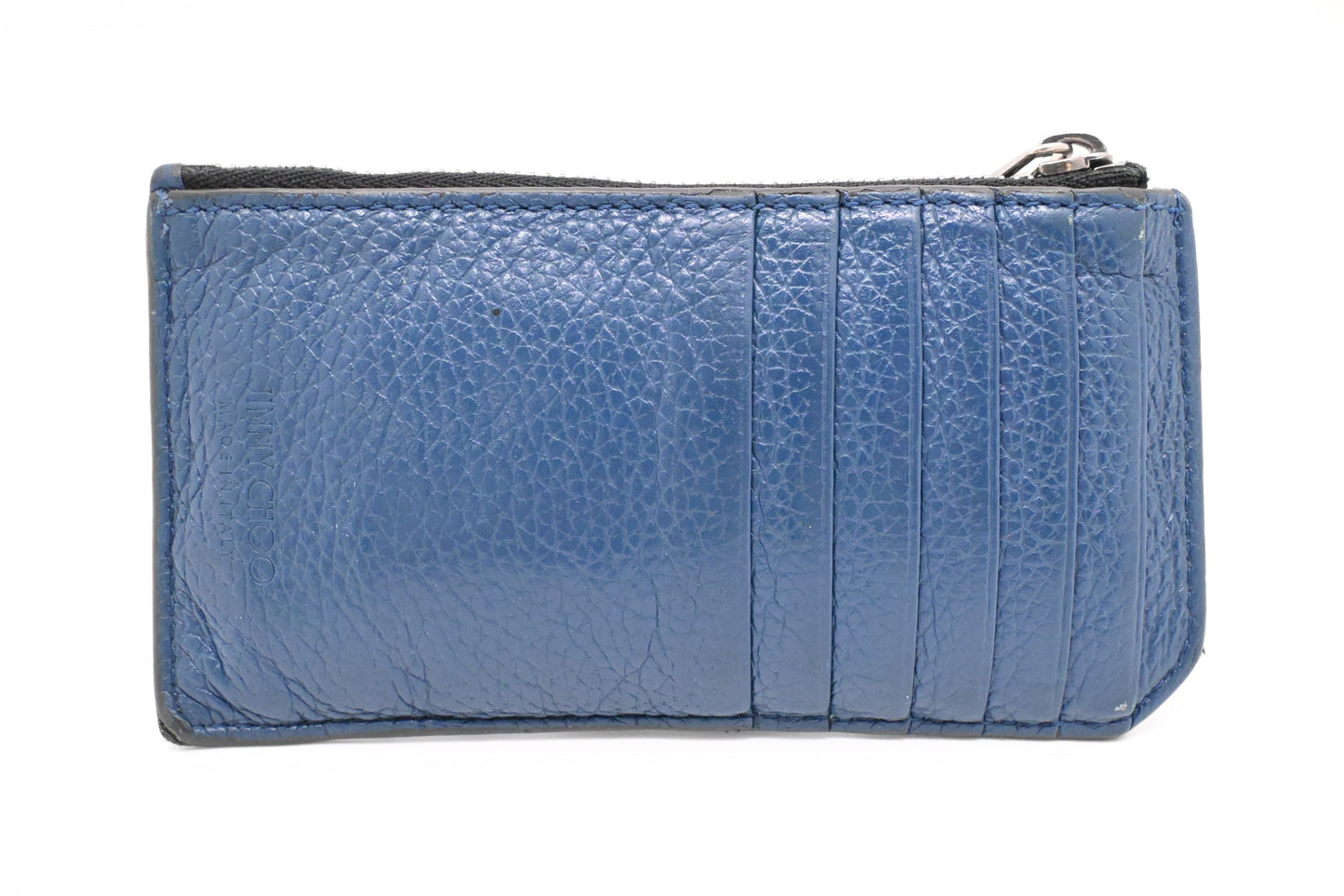 Jimmy Choo Card Case in Navy Blue Leather