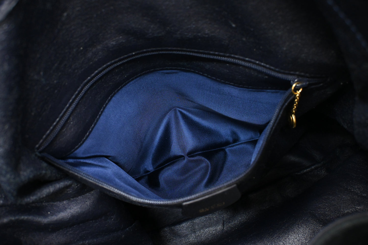 Gucci 2-Way Bamboo Tote Bag in Dark Blue Suede