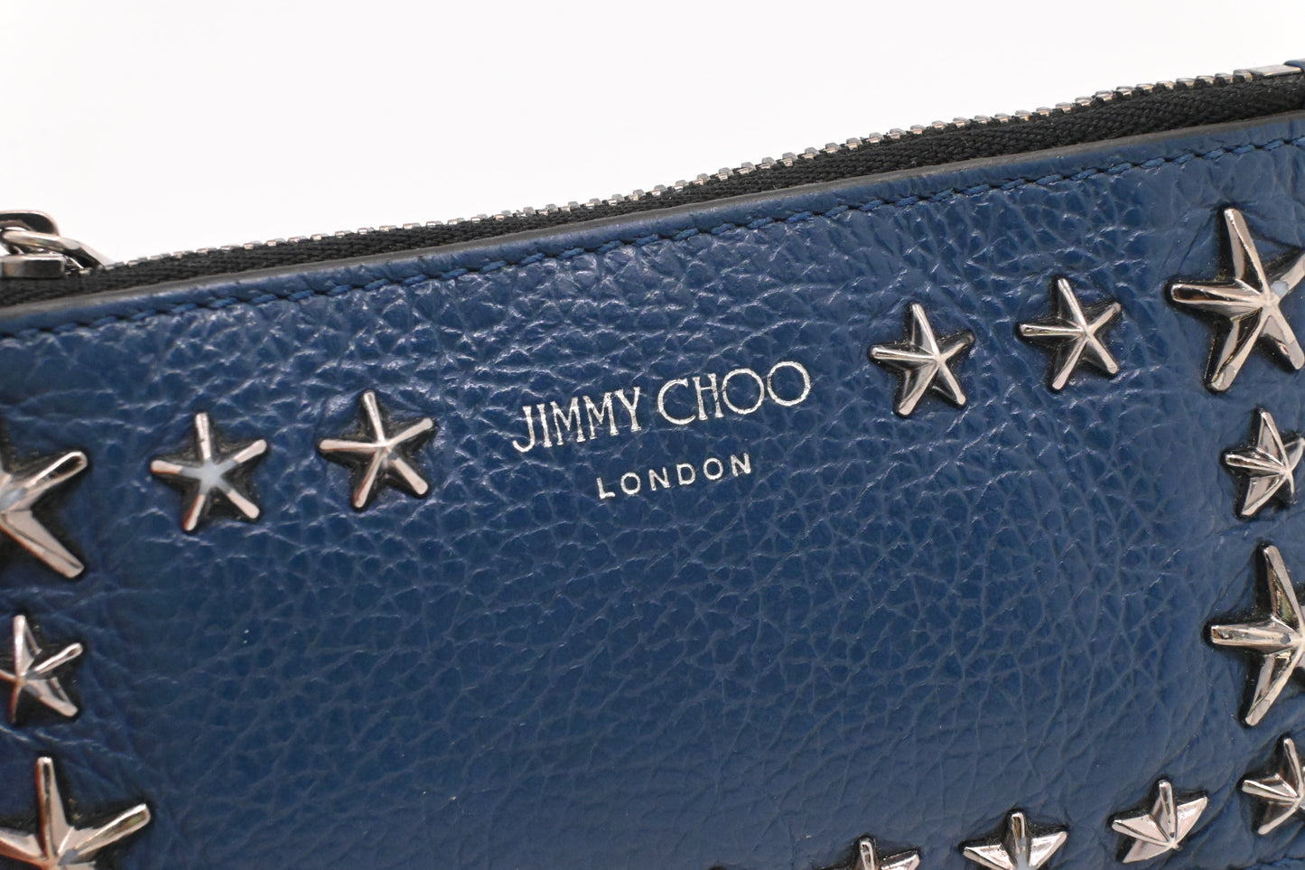 Jimmy Choo Card Case in Navy Blue Leather