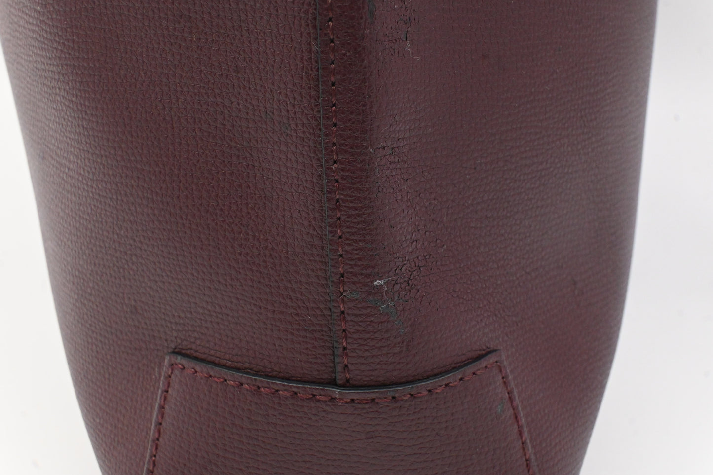 Burberry Large Embossed Tote in Burgundy Leather
