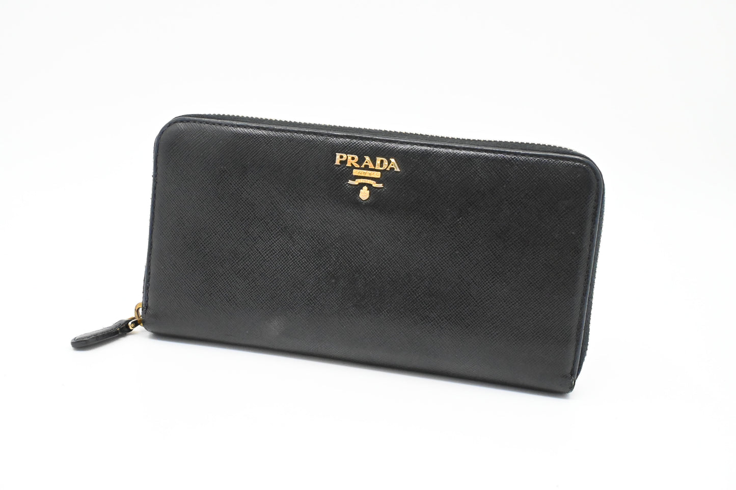 Prada Long Zippy Wallet in Black Saffiano Leather