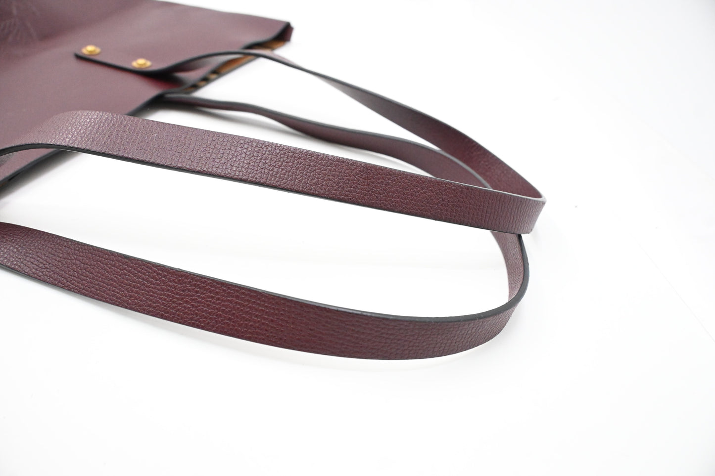 Burberry Large Embossed Tote in Burgundy Leather