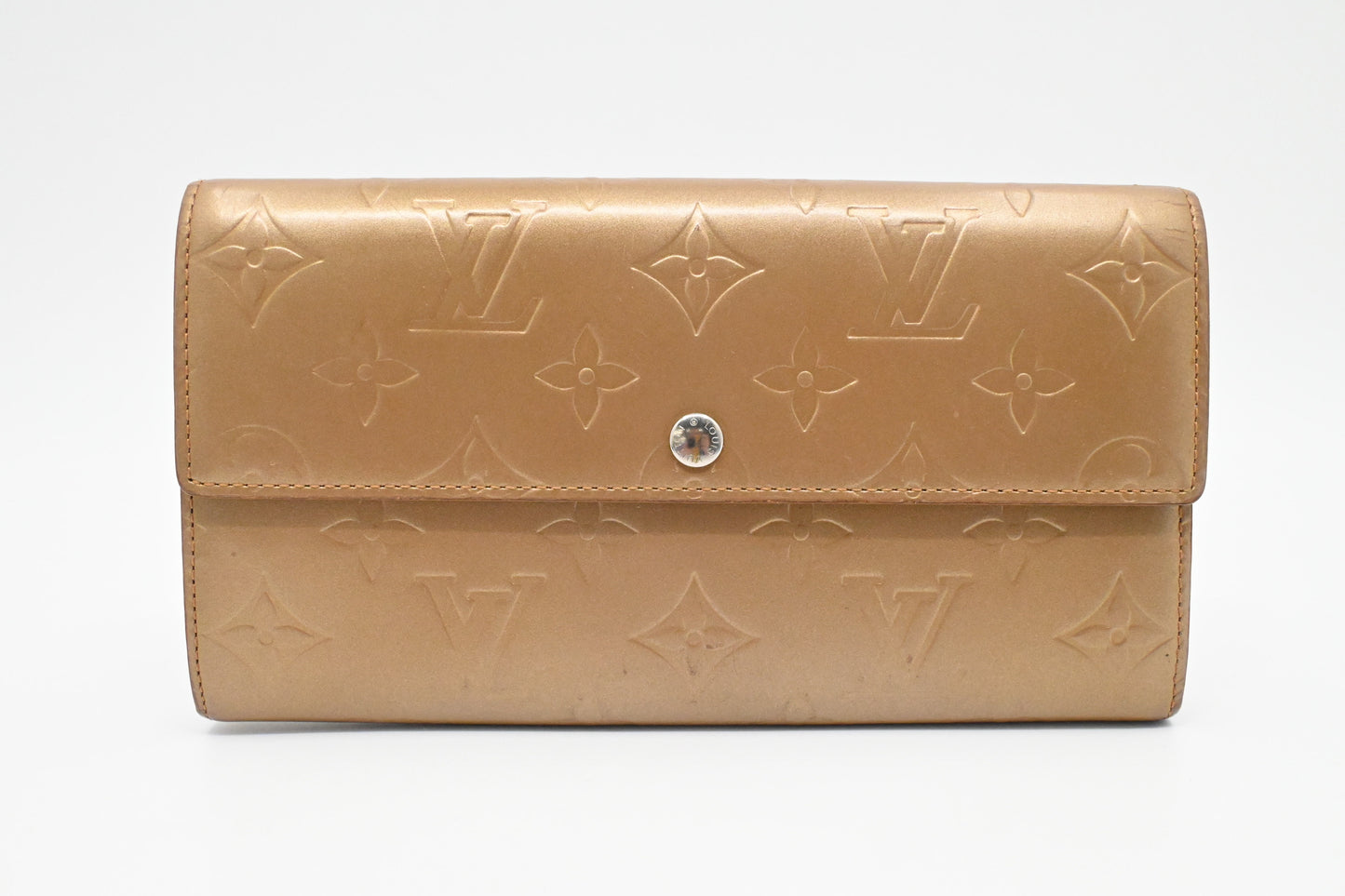 Louis Vuitton Sarah Wallet in Matte Beige Leather
