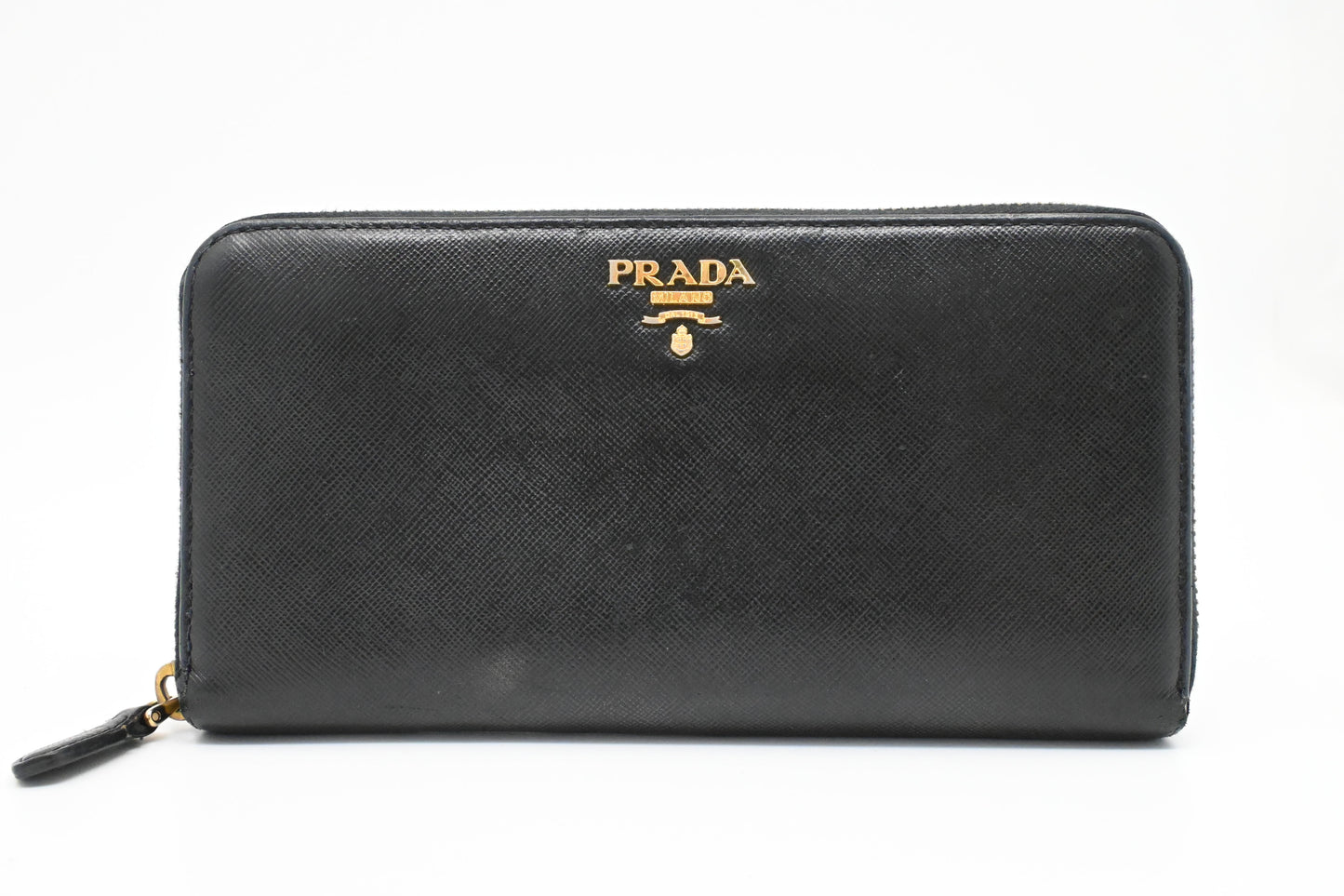 Prada Long Zippy Wallet in Black Saffiano Leather