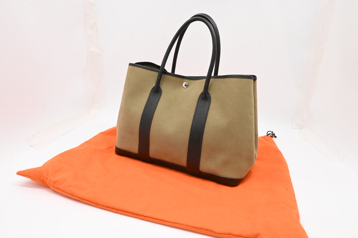 Hermes Garden Party 36 in Green Canvas