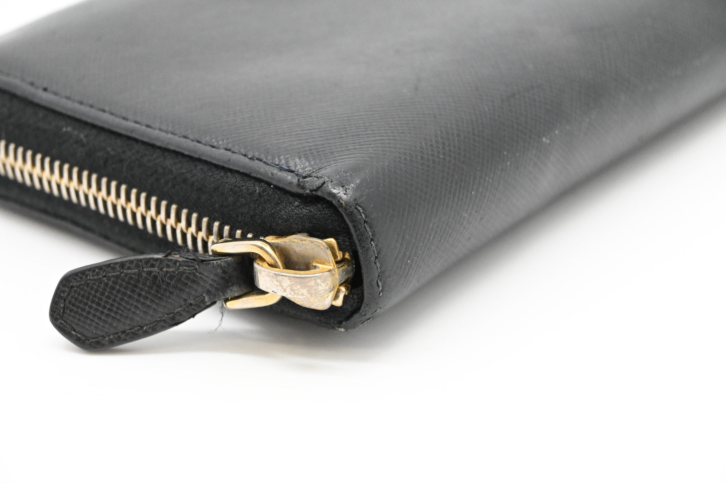 Prada Long Zippy Wallet in Black Saffiano Leather