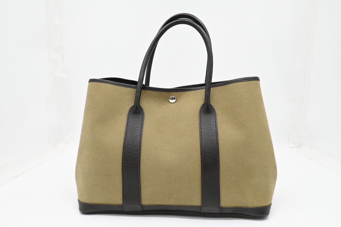 Hermes Garden Party 36 in Green Canvas