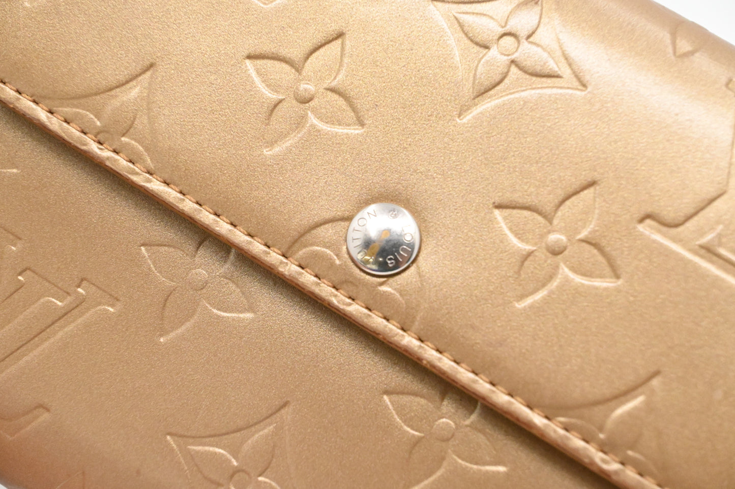 Louis Vuitton Sarah Wallet in Matte Beige Leather