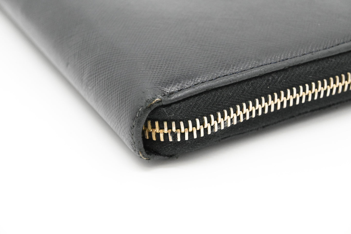 Prada Long Zippy Wallet in Black Saffiano Leather