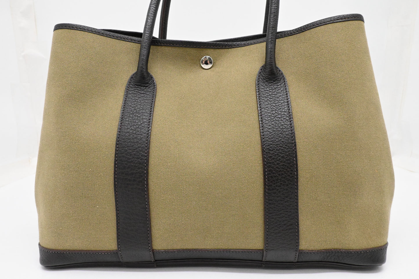 Hermes Garden Party 36 in Green Canvas