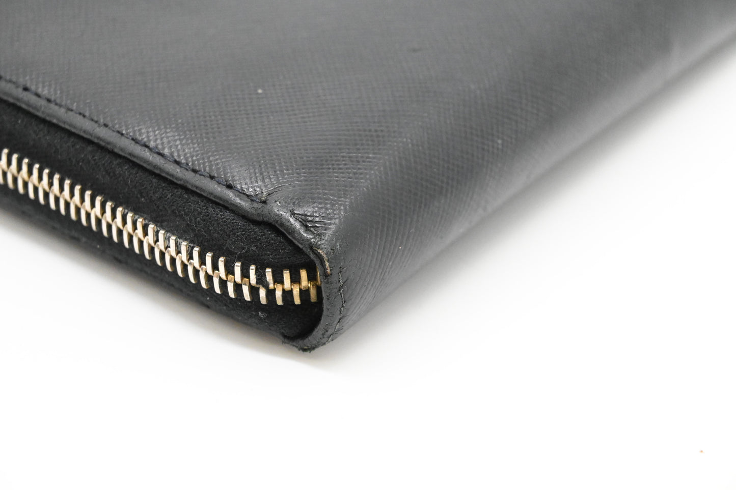 Prada Long Zippy Wallet in Black Saffiano Leather