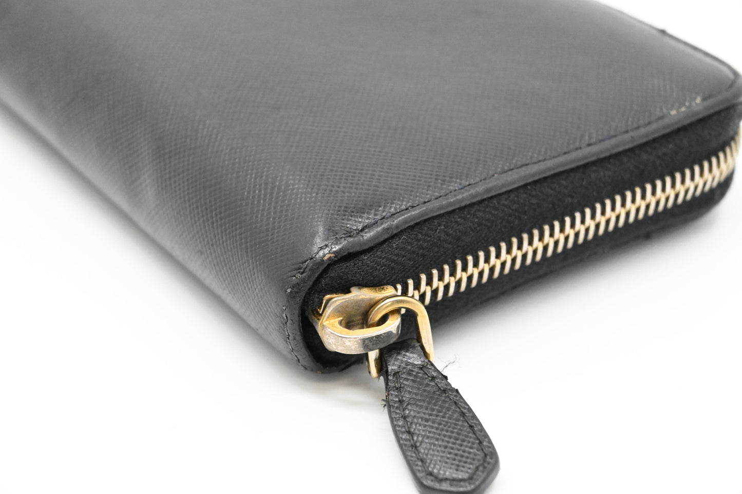 Prada Long Zippy Wallet in Black Saffiano Leather