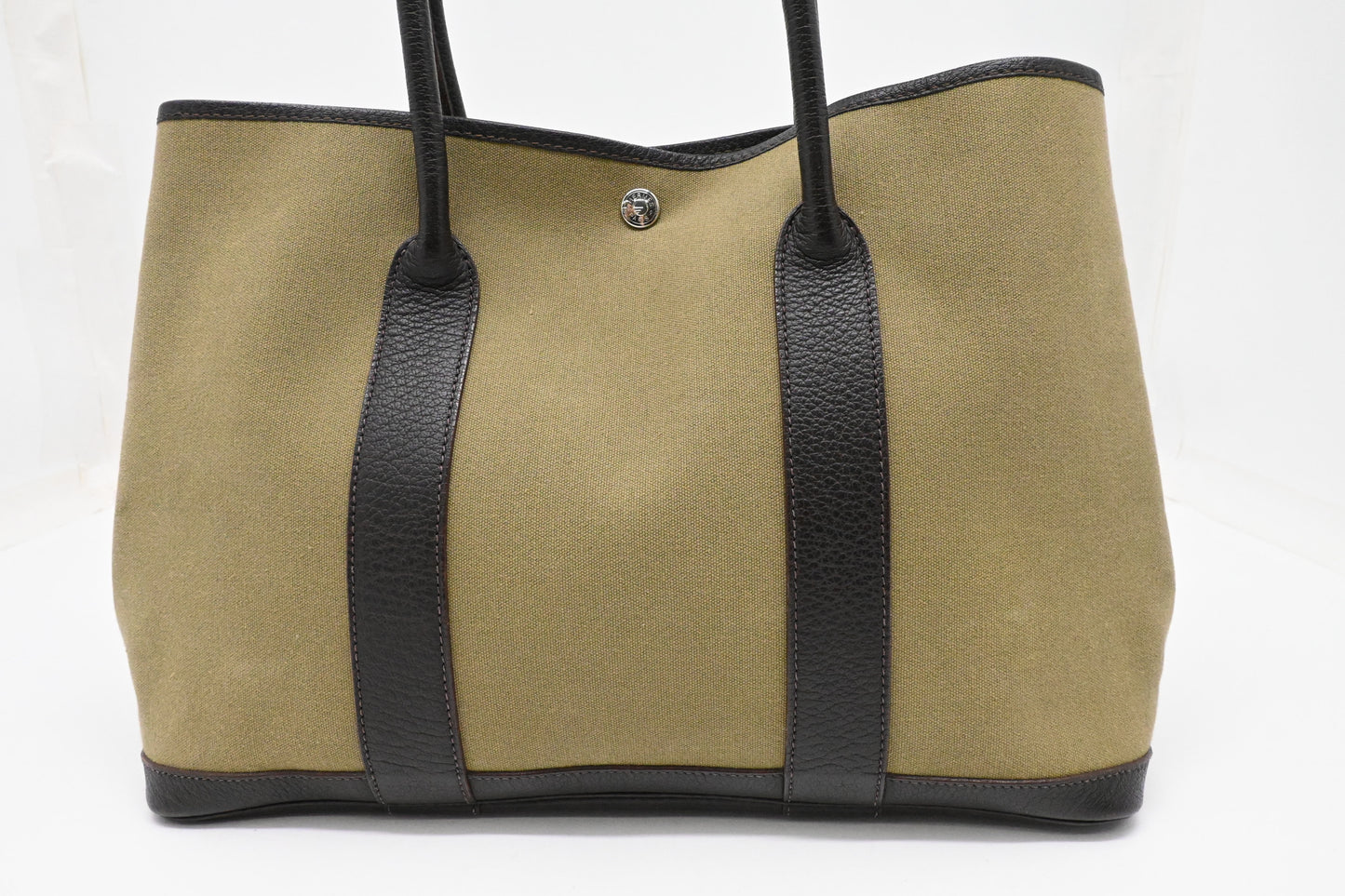 Hermes Garden Party 36 in Green Canvas