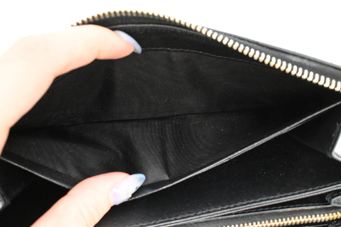 Prada Long Zippy Wallet in Black Saffiano Leather