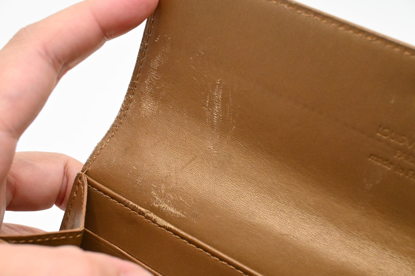 Louis Vuitton Sarah Wallet in Matte Beige Leather