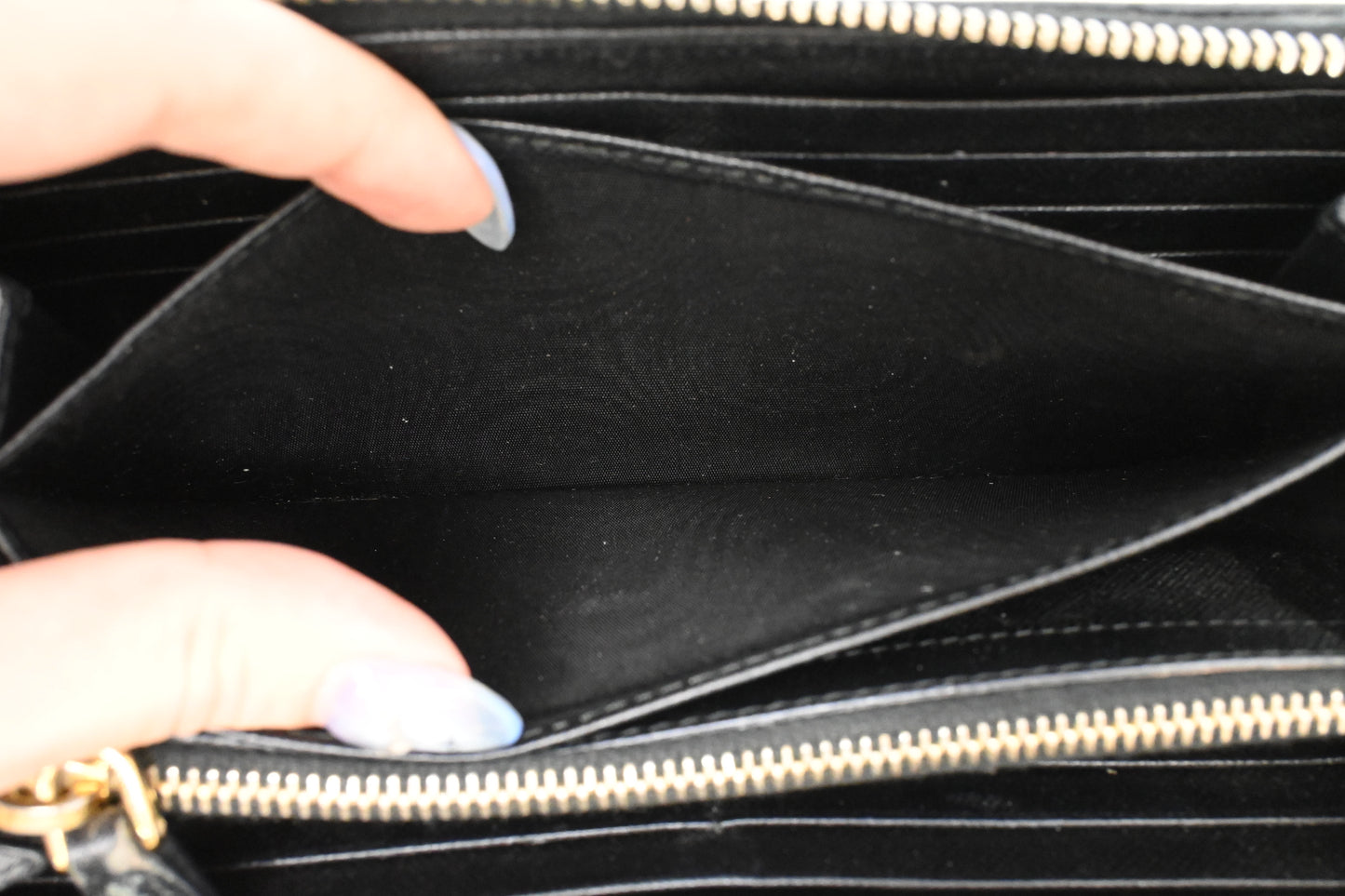 Prada Long Zippy Wallet in Black Saffiano Leather