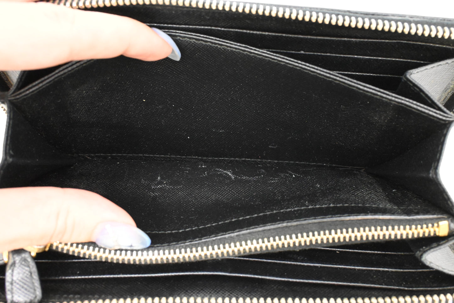 Prada Long Zippy Wallet in Black Saffiano Leather