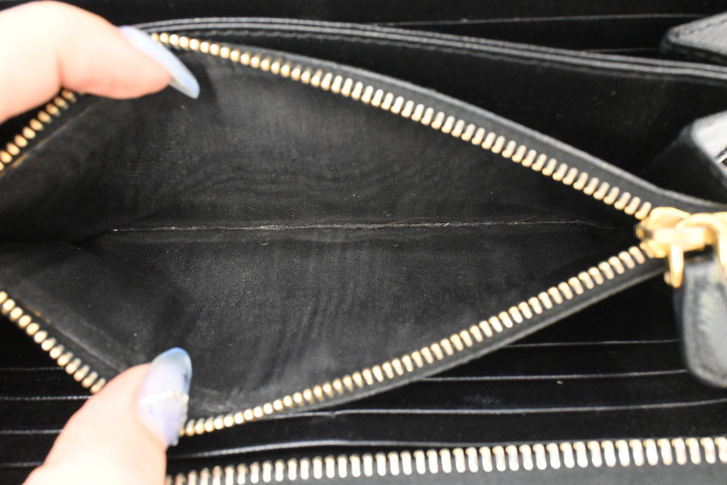 Prada Long Zippy Wallet in Black Saffiano Leather