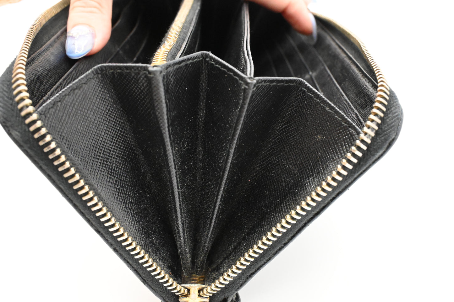 Prada Long Zippy Wallet in Black Saffiano Leather