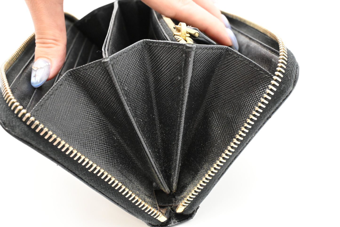 Prada Long Zippy Wallet in Black Saffiano Leather