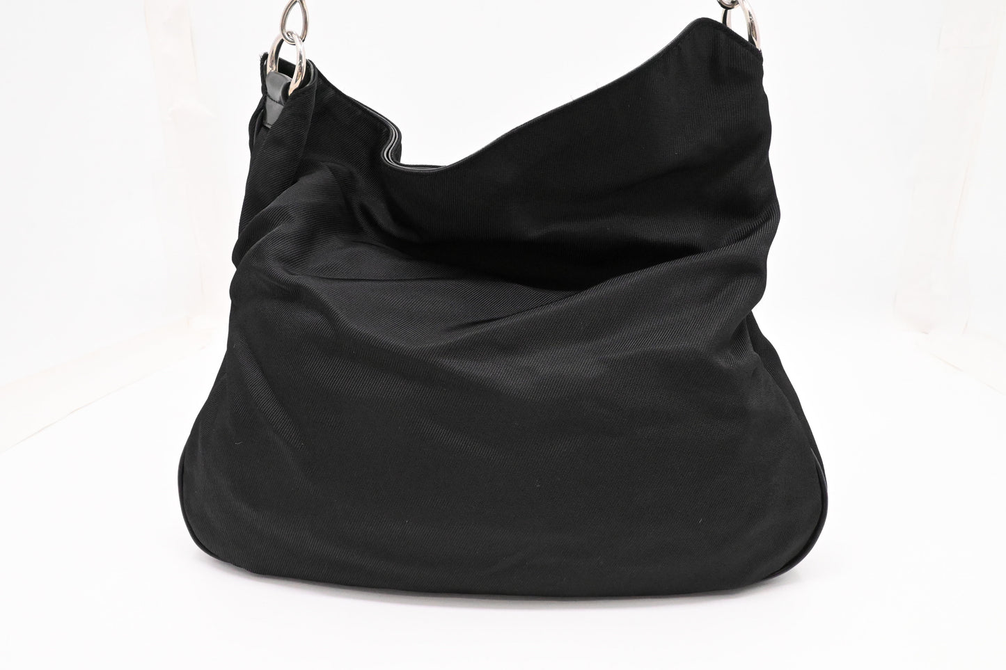 Gucci Bamboo Shoulder Bag in Black Canvas