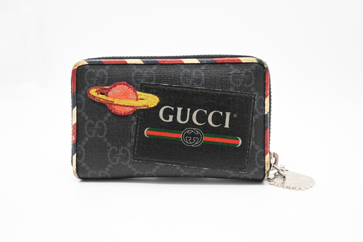 Gucci Via Dei Condotti 8 Coin Case in Black Canvas