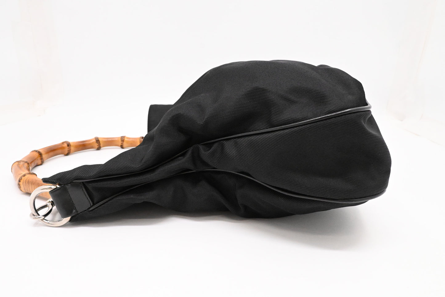 Gucci Bamboo Shoulder Bag in Black Canvas