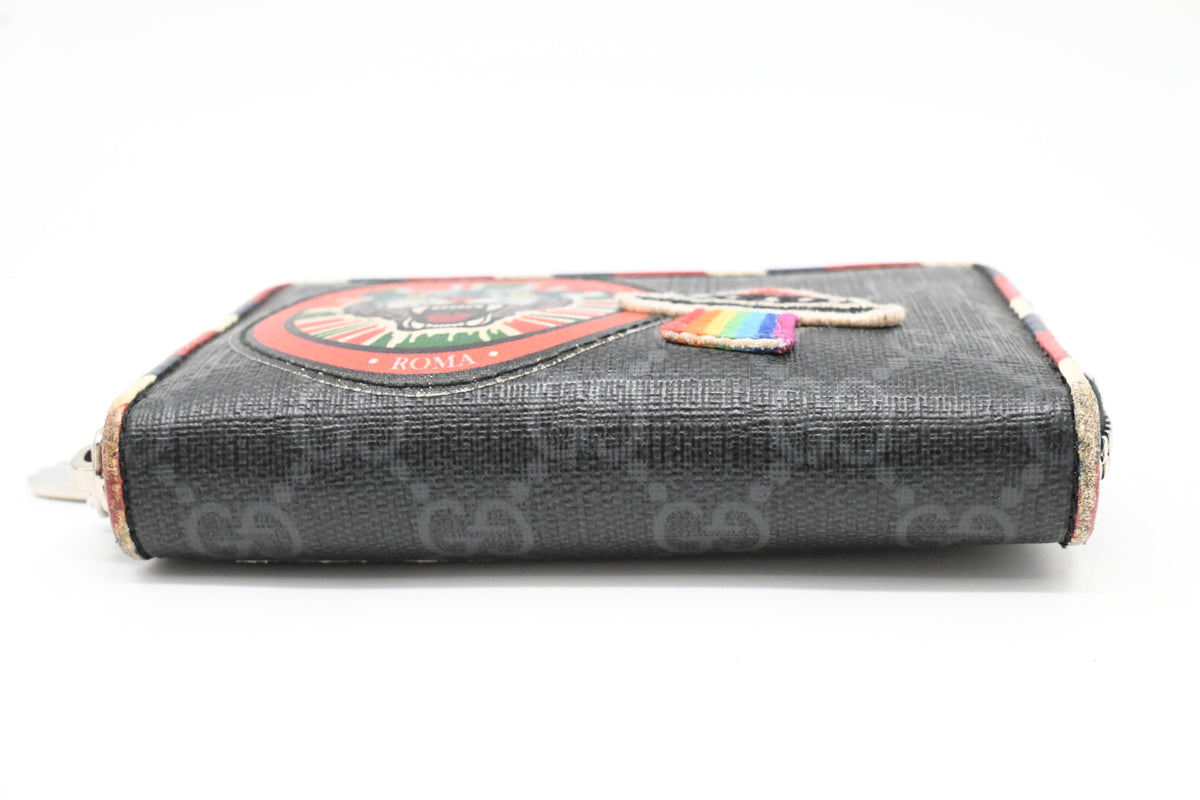 Gucci Via Dei Condotti 8 Coin Case in Black Canvas