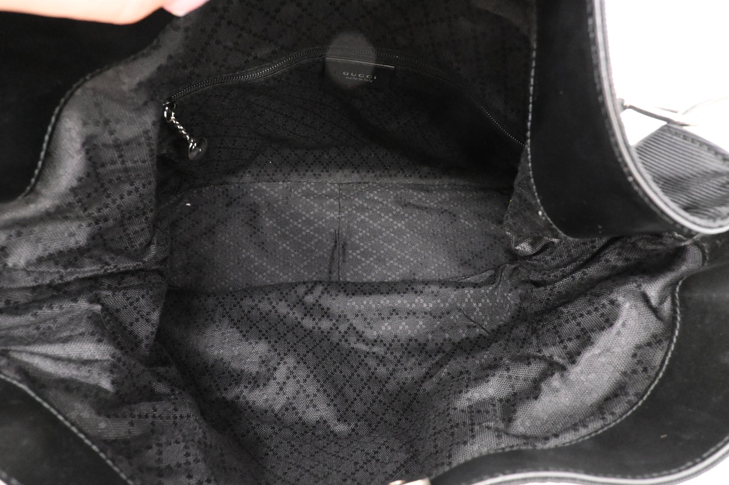 Gucci Bamboo Shoulder Bag in Black Canvas