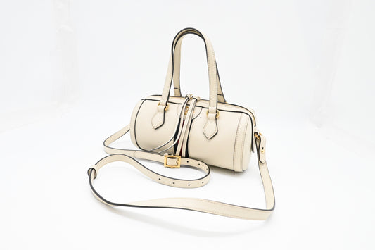 Gucci Round Crossbody Bag in Cream Leather