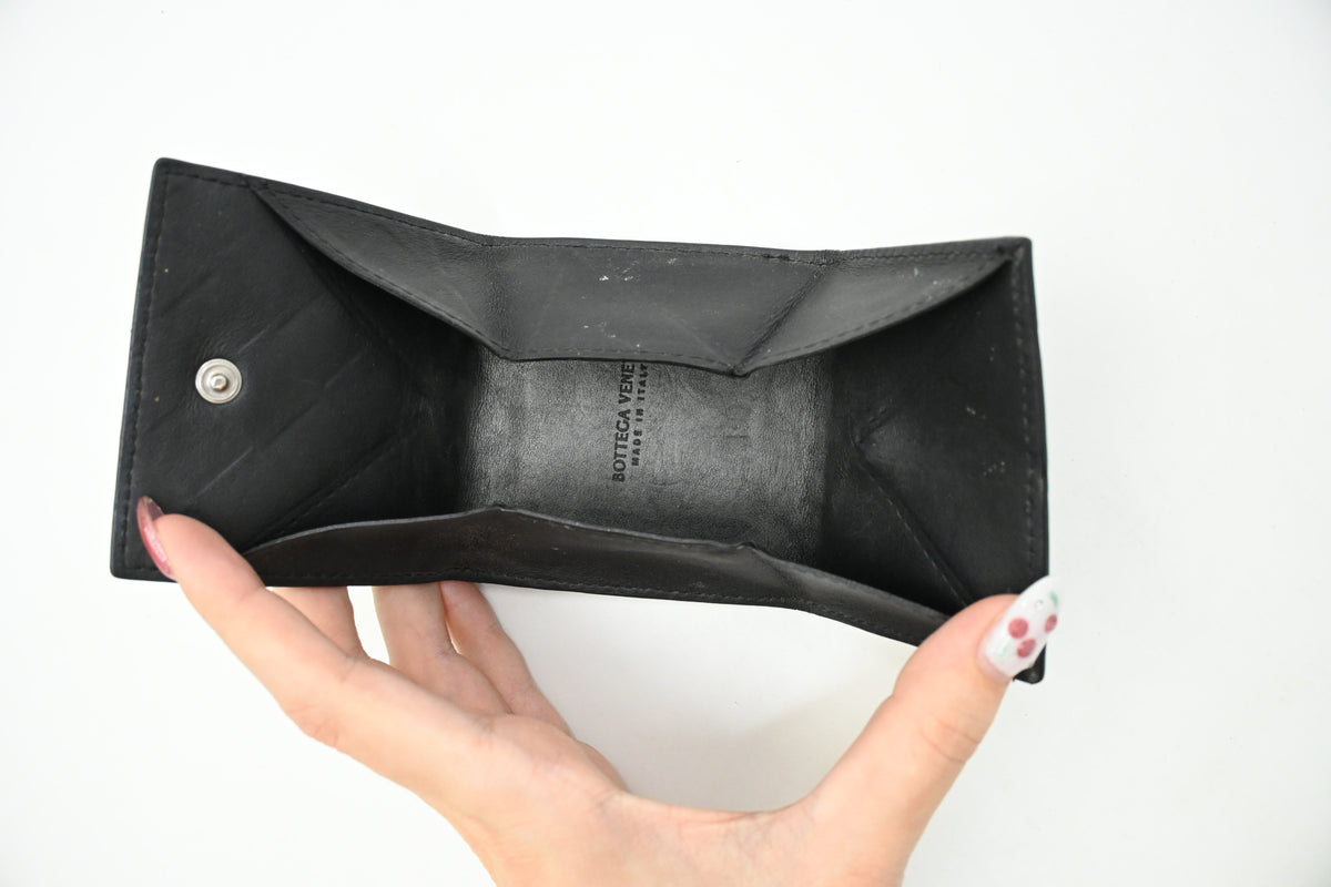 Bottega Veneta Card Case in Black Leather